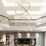 Moderne Slanke LED Kroonluchter in Goud - 3/5 Lagen | Energiezuinige Verlichting voor Luxe Interieurs