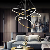 Moderne Slanke LED Kroonluchter in Goud - 3/5 Lagen | Energiezuinige Verlichting voor Luxe Interieurs