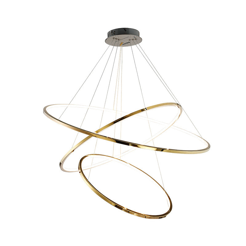 Moderne Slanke LED Kroonluchter in Goud - 3/5 Lagen | Energiezuinige Verlichting voor Luxe Interieurs