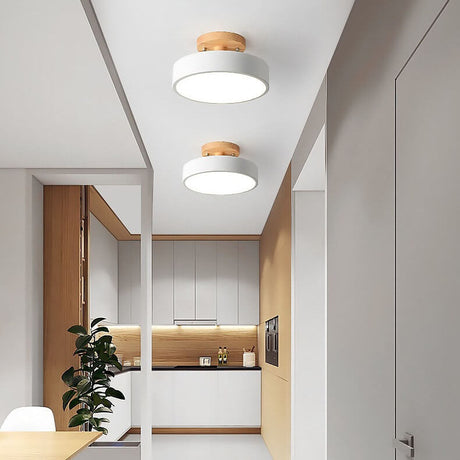 Scandinavische Ronde LED Semi-Inbouw Plafondlamp – Modern Design voor Woonkamers en Slaapkamers