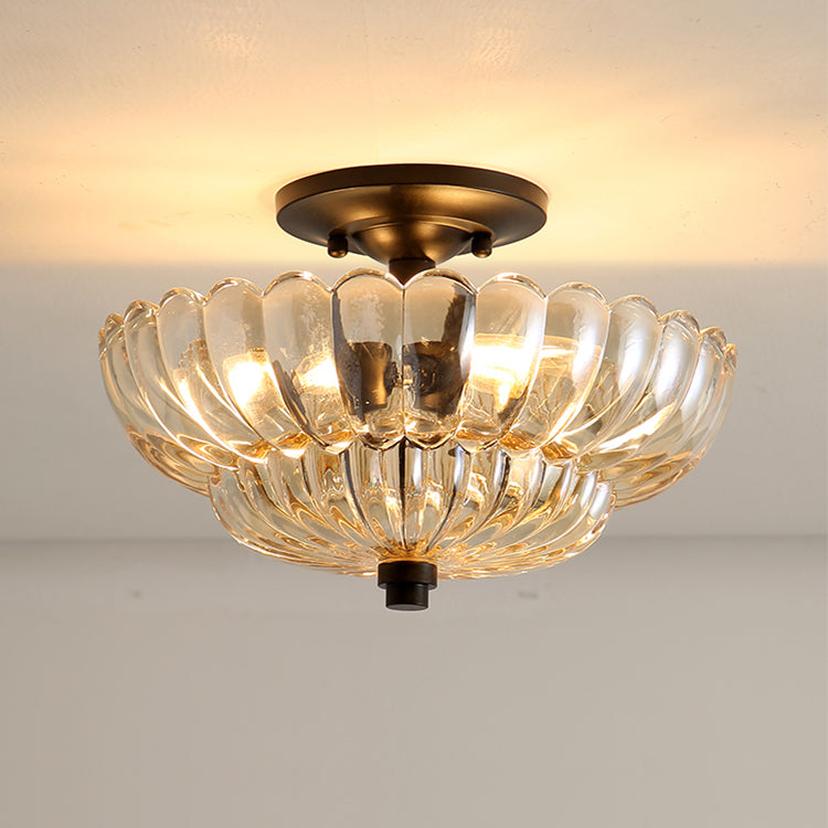 Semi Flush Mount Plafondlampen Parapluevormige Glazen Lamp