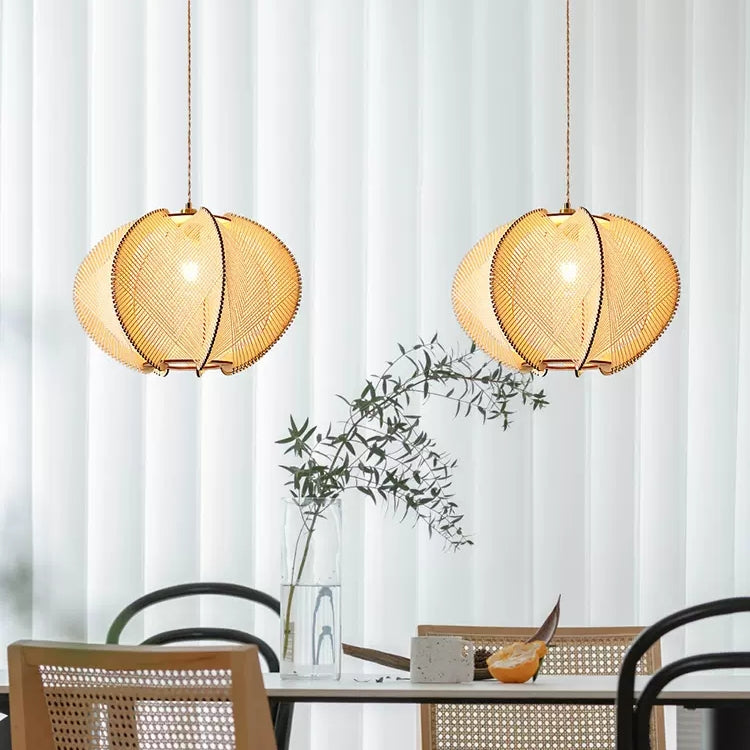 Mid-Century Scandinavische Houten Hanglampen