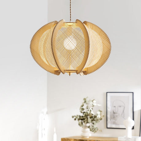 Mid-Century Scandinavische Houten Hanglampen