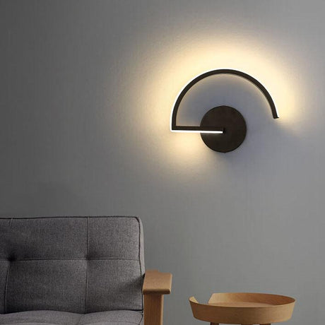 Elegante Minimalistische LED Wandlamp met Gebogen Design voor Modern Interieur