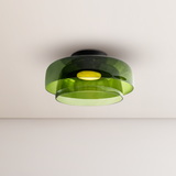 Middeleeuwse Flush Mount Glazen Plafondlamp