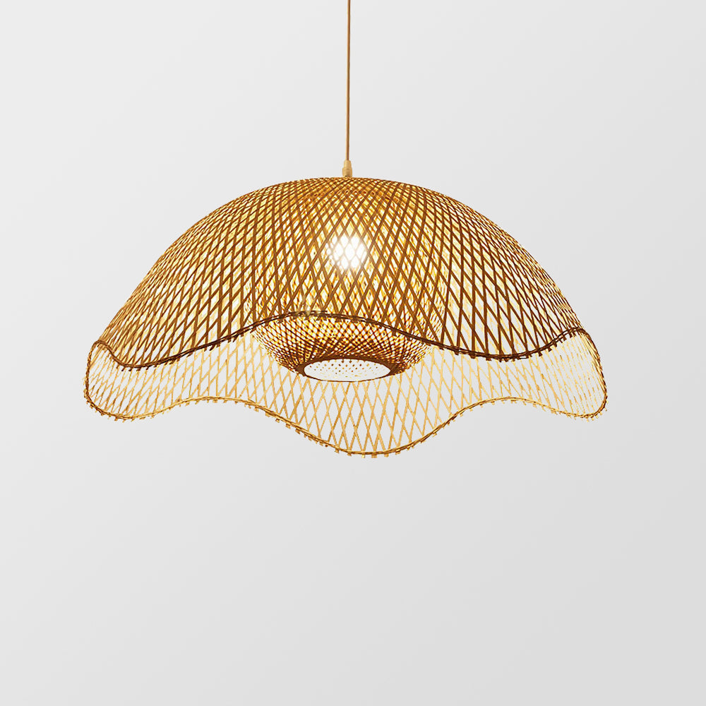 Duurzame Handgemaakte Bamboe Hanglamp - Natuurlijke Verlichting voor Woonkamer & Eetkamer