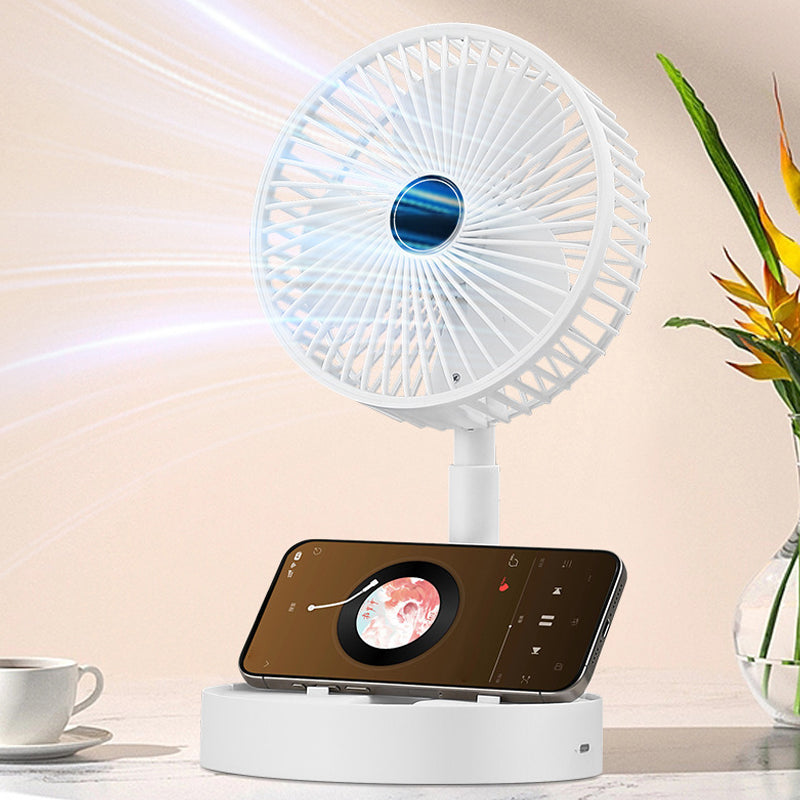 Draagbare Oplaadbare Telescopische Tafelventilator met Stil Ontwerp en Verstelbare Hoogte
