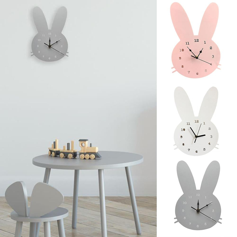 Schattige Kinder Wandklok in Konijnenontwerp – Perfect voor de Kinderkamer