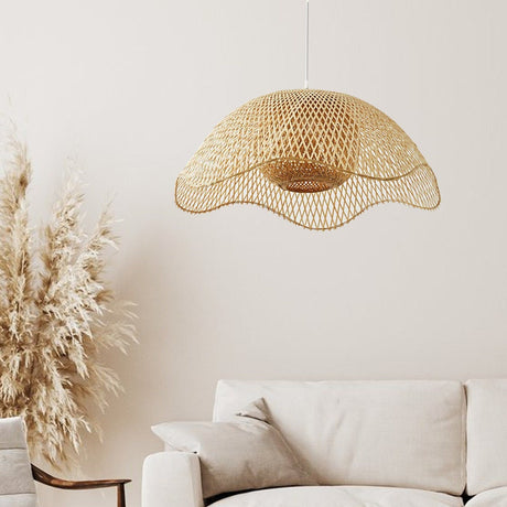 Duurzame Handgemaakte Bamboe Hanglamp - Natuurlijke Verlichting voor Woonkamer & Eetkamer