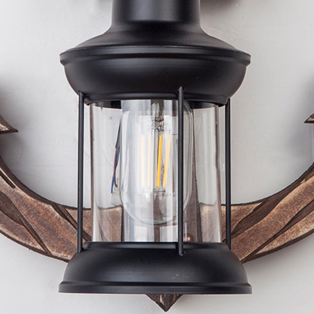 Vintage Anker LED Wandlamp - Industrieel Metaal & Hout voor Eetkamer/Woonkamer