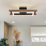Houten Vierkante LED Plafondlamp