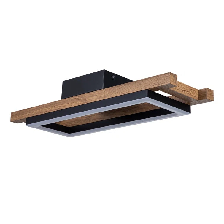 Houten Vierkante LED Plafondlamp