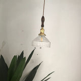 Rustieke Pendellamp met Ribbelglas - Industrieel Ontwerp