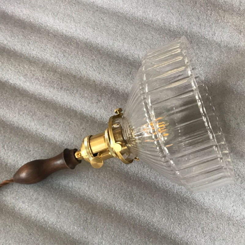 Rustieke Pendellamp met Ribbelglas - Industrieel Ontwerp
