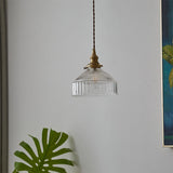 Rustieke Pendellamp met Ribbelglas - Industrieel Ontwerp