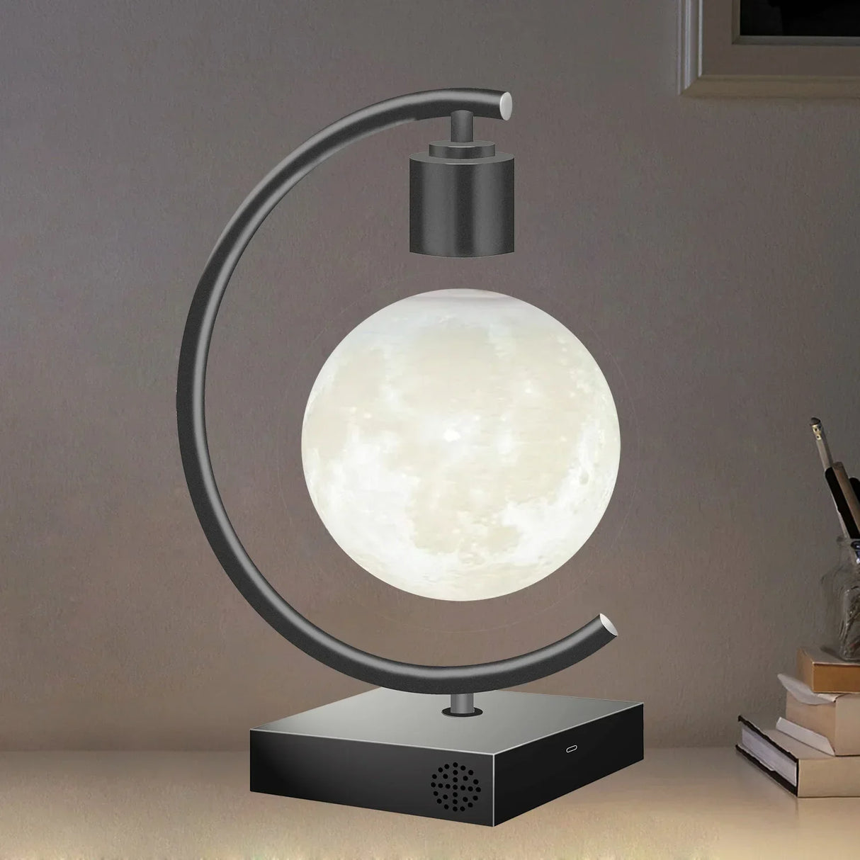 LunaFloat - Drijvende Maanlamp met LED Verlichting | Magisch Zwevende Tafellamp voor Sfeervolle Kamers