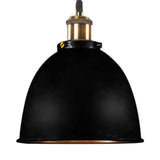 Industrieel Sfeervolle Hanglamp - Zwart/Roest Metaal - 1-Licht Dome Ontwerp met Verstelbare Ketting