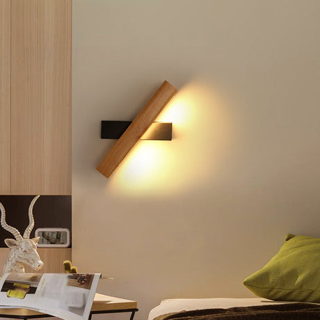 LinearLight - Moderne Roteerbare LED Wandlamp van Hout voor Slaapkamer en Leeshoeken | Minimalistisch Design