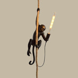 Unieke Aap Hanglamp met Henneptouw - Creatieve Verlichting voor Kinderkamers en Woonruimtes