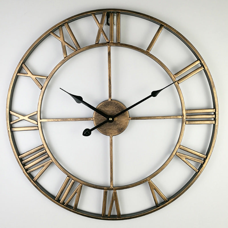 Grote Retro Wandklok van IJzer – Stille Beweging 40 cm voor Tijdloze Interieur Decoratie