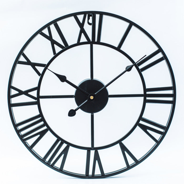 Grote Retro Wandklok van IJzer – Stille Beweging 40 cm voor Tijdloze Interieur Decoratie