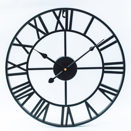 Grote Retro Wandklok van IJzer – Stille Beweging 40 cm voor Tijdloze Interieur Decoratie
