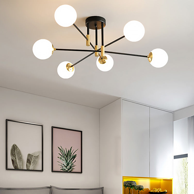 Stijlvolle Plafondlamp met Glazen Bollen