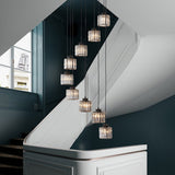 Moderne Drum Aluminium Hanglamp – 3/5-lichts Zwart/Goud Plafondlamp voor Eiland met Warm/Wit Licht