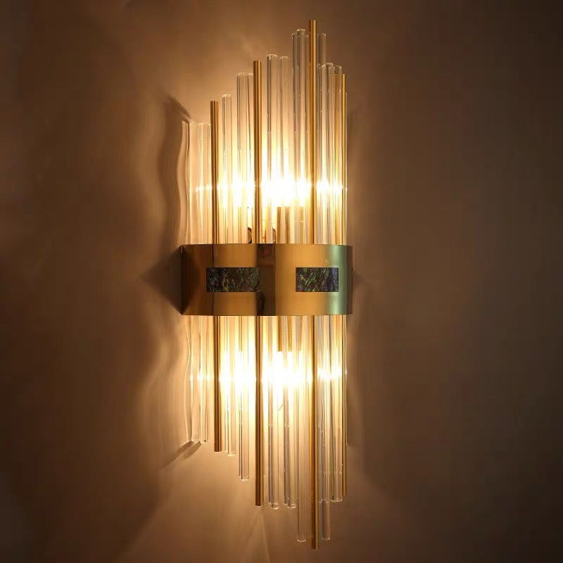 Luxe Kristal LED Wandlamp - Goud Metaal/Acryl - Voor Woonkamer & Slaapkamer