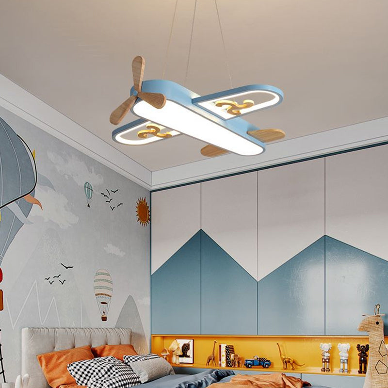LED Kinderkamer Hanglamp - Vliegtuigvormig Kroonluchter Design voor Speelse Ruimtes