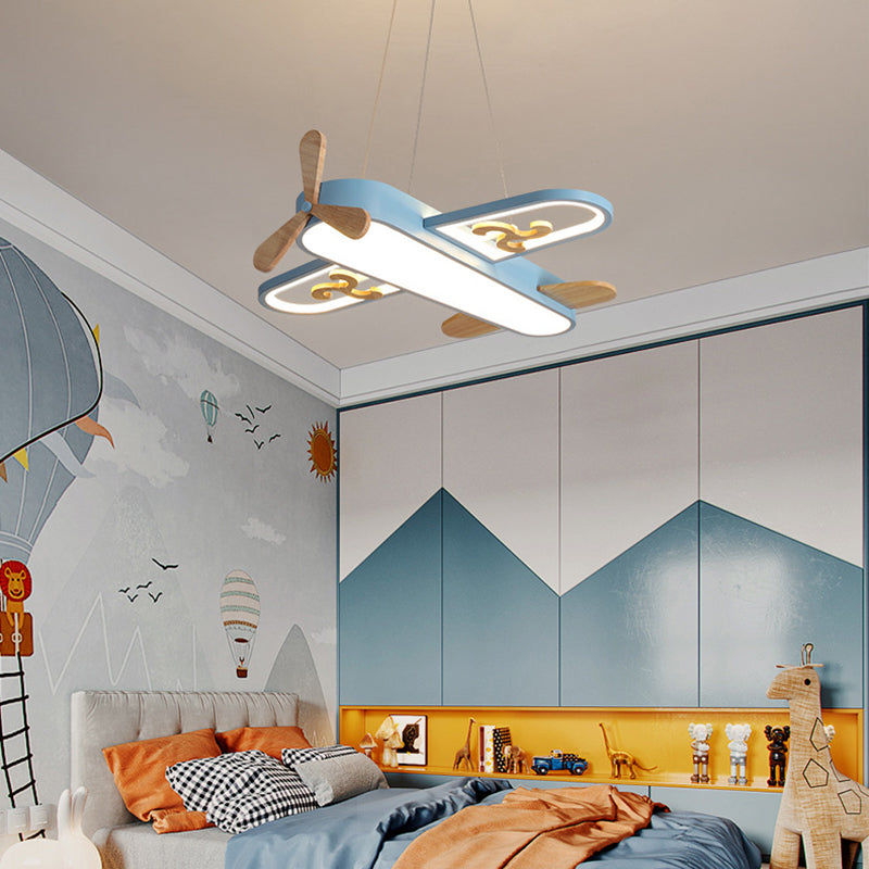LED Kinderkamer Hanglamp - Vliegtuigvormig Kroonluchter Design voor Speelse Ruimtes