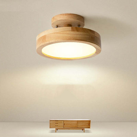 Stijlvolle LED Plafondlamp van Hout en Acryl voor Slaapkamer, Eetkamer en Woonkamer