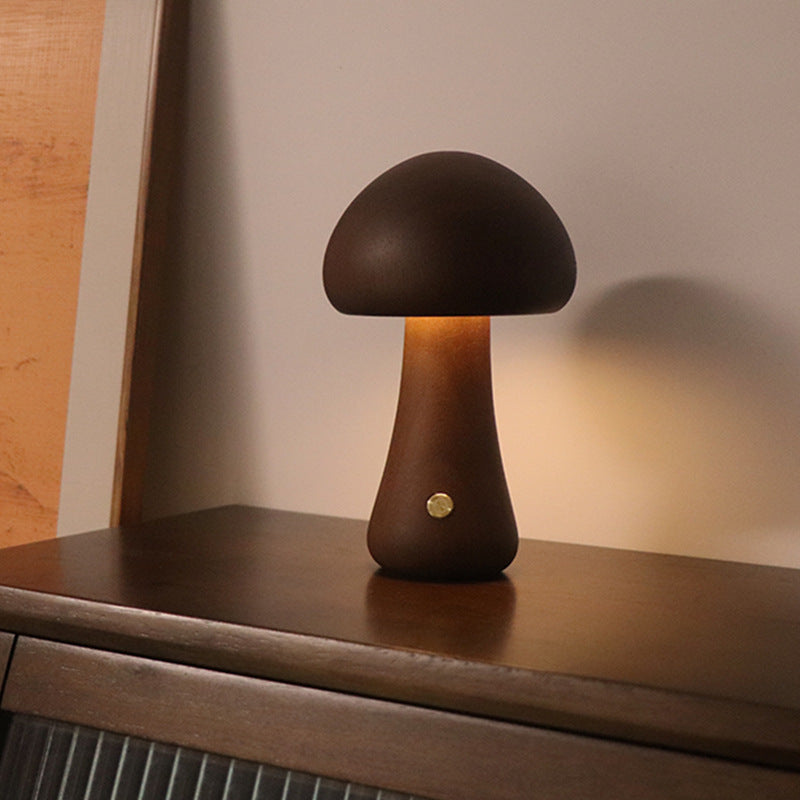LumoNight - Houten Paddenstoel LED Nachtlampje | Kindvriendelijk | Sfeervolle Verlichting