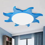Zonvormige LED Plafondlamp voor Kinderkamers - Cartoon Houten Acryl Lamp - Energiezuinig & Veilig voor Kleuterscholen