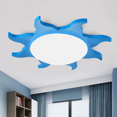 Zonvormige LED Plafondlamp voor Kinderkamers - Cartoon Houten Acryl Lamp - Energiezuinig & Veilig voor Kleuterscholen