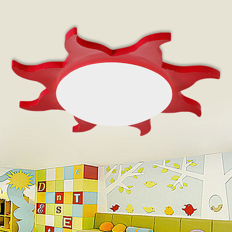 Zonvormige LED Plafondlamp voor Kinderkamers - Cartoon Houten Acryl Lamp - Energiezuinig & Veilig voor Kleuterscholen