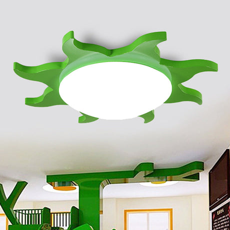 Zonvormige LED Plafondlamp voor Kinderkamers - Cartoon Houten Acryl Lamp - Energiezuinig & Veilig voor Kleuterscholen