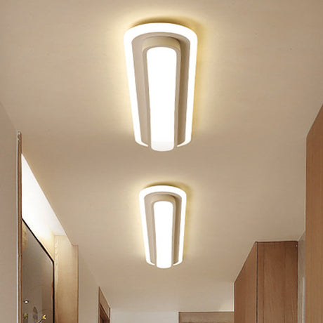 Moderne Ovale LED Plafondlamp - Zwart/Wit met Acryl Diffuser voor Slaapkamer en Woonkamer