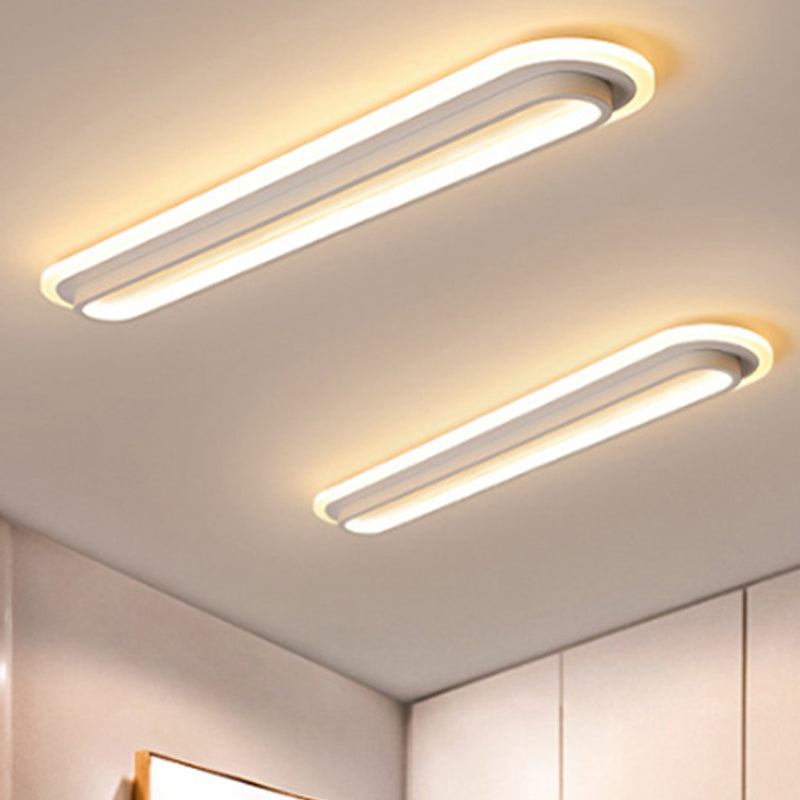 Moderne Ovale LED Plafondlamp - Zwart/Wit met Acryl Diffuser voor Slaapkamer en Woonkamer