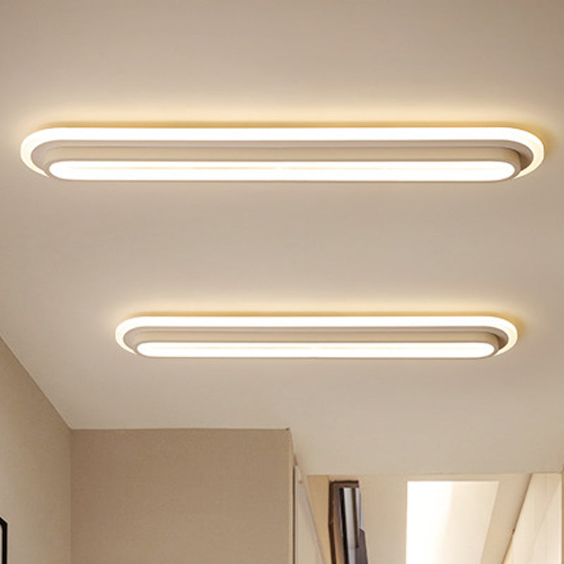 Moderne Ovale LED Plafondlamp - Zwart/Wit met Acryl Diffuser voor Slaapkamer en Woonkamer