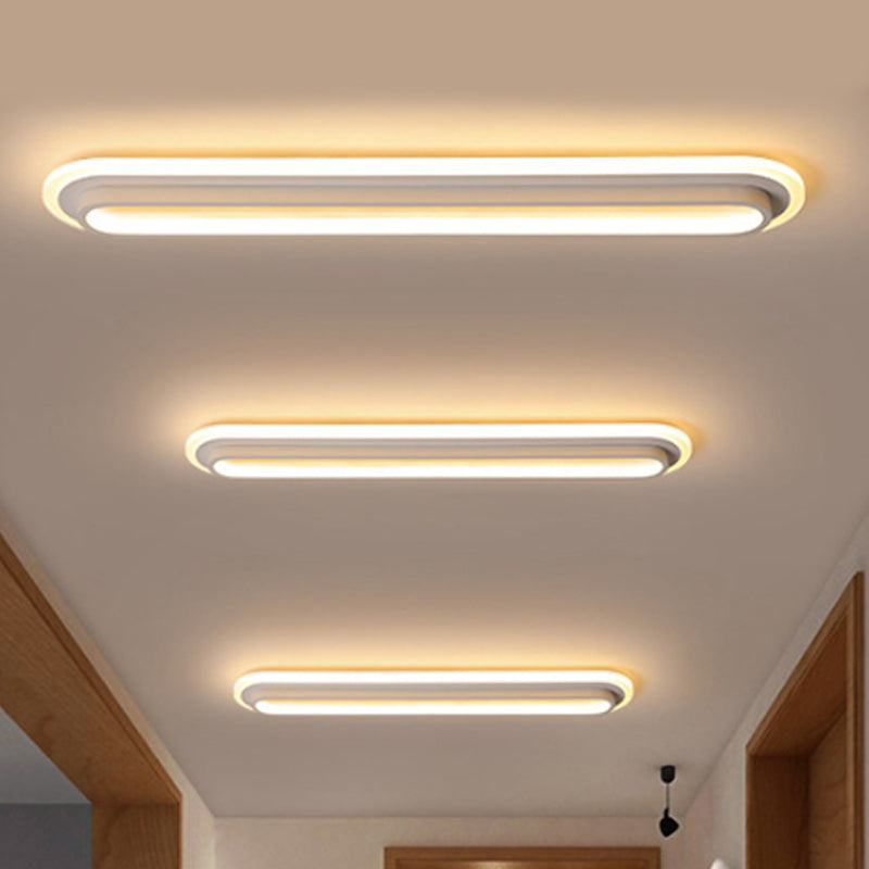 Moderne Ovale LED Plafondlamp - Zwart/Wit met Acryl Diffuser voor Slaapkamer en Woonkamer