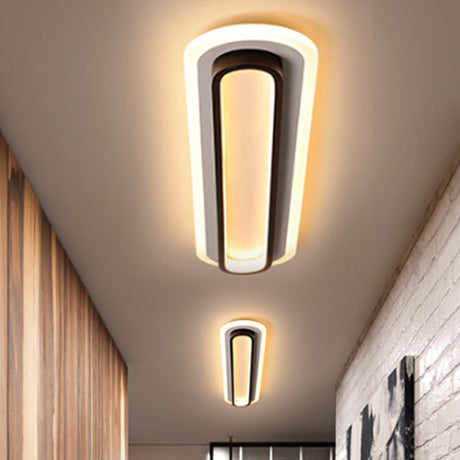 Moderne Ovale LED Plafondlamp - Zwart/Wit met Acryl Diffuser voor Slaapkamer en Woonkamer