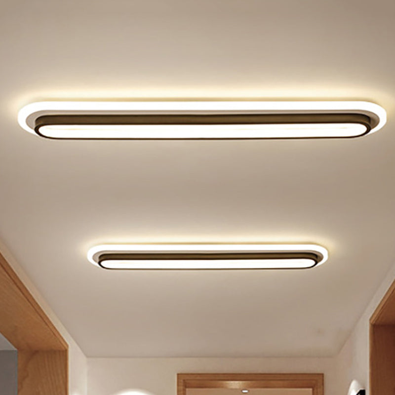 Moderne Ovale LED Plafondlamp - Zwart/Wit met Acryl Diffuser voor Slaapkamer en Woonkamer