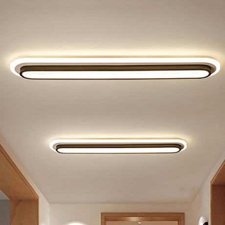 Moderne Ovale LED Plafondlamp - Zwart/Wit met Acryl Diffuser voor Slaapkamer en Woonkamer