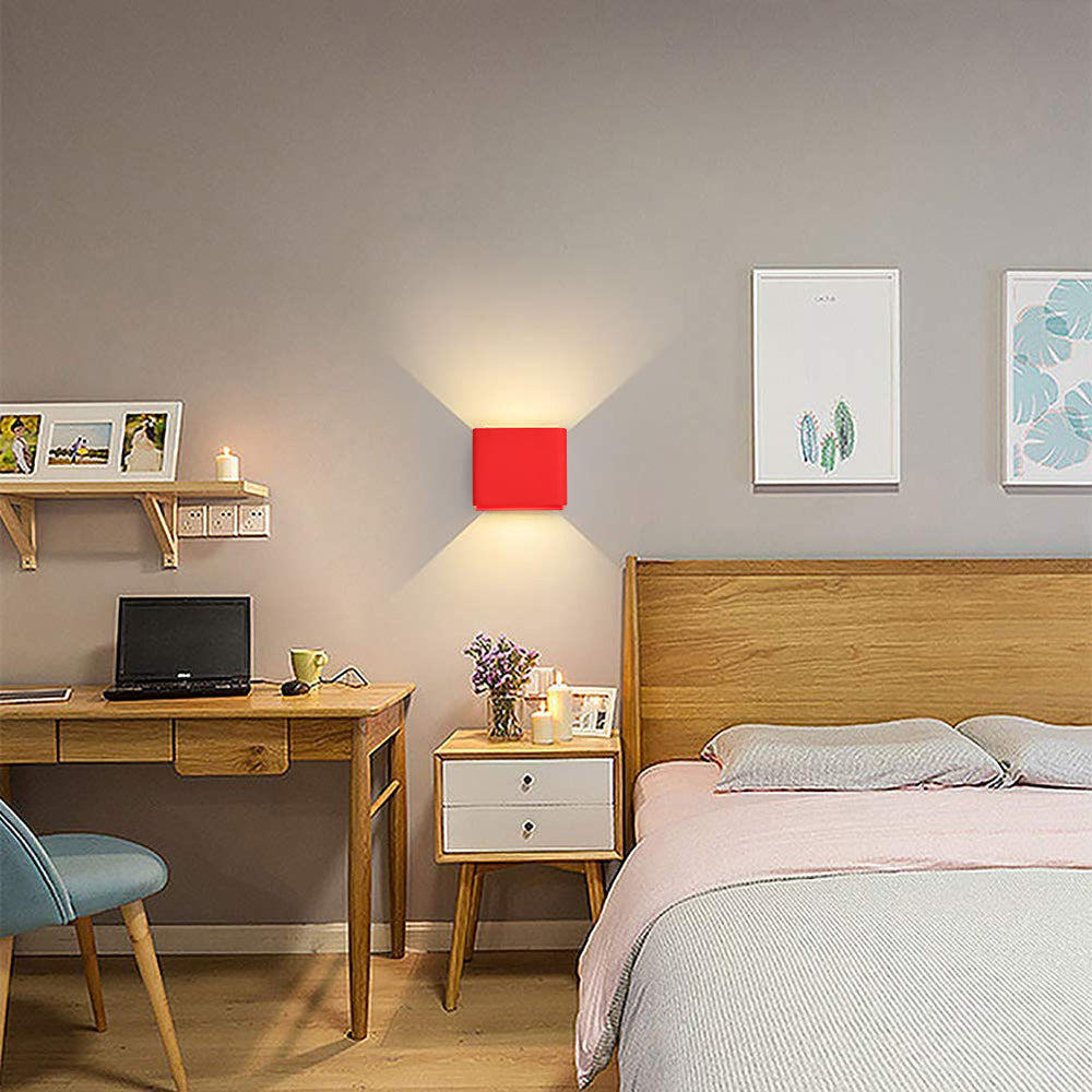 LumiBox - Vierkante LED Wandlamp | Modern Design in Zwart, Wit en Groen voor Slaapkamer en Woonkamer