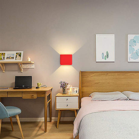 LumiBox - Vierkante LED Wandlamp | Modern Design in Zwart, Wit en Groen voor Slaapkamer en Woonkamer