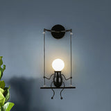 SwingDesign - Unieke Wandlamp met Schommelend Figuur, Modern en Speels Design voor Kinderkamer of Woonruimte