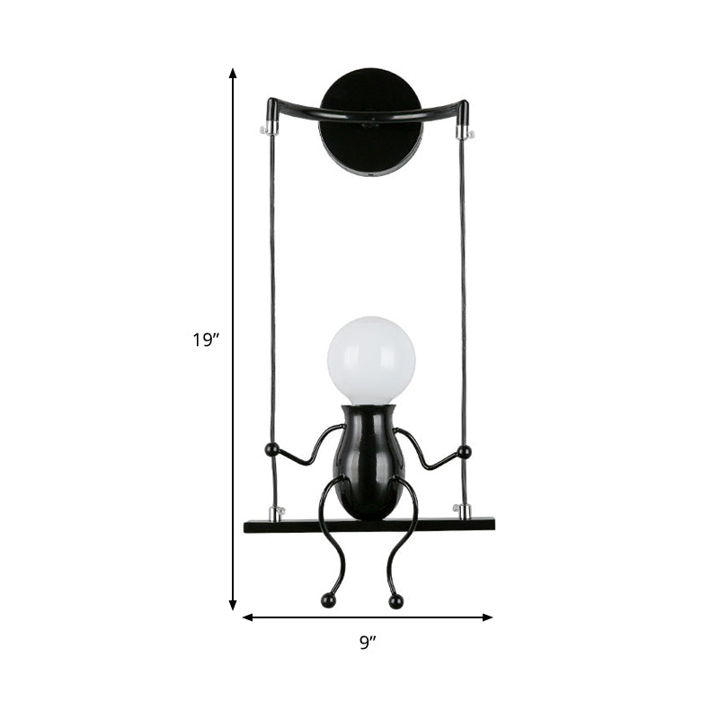SwingDesign - Unieke Wandlamp met Schommelend Figuur, Modern en Speels Design voor Kinderkamer of Woonruimte