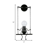 SwingDesign - Unieke Wandlamp met Schommelend Figuur, Modern en Speels Design voor Kinderkamer of Woonruimte