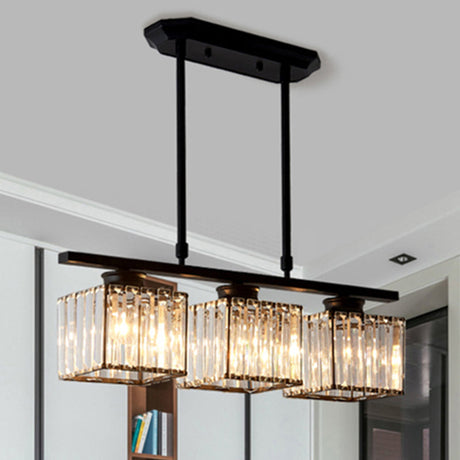 Moderne Vierkante Hanglamp Met Kristal Voor Eetkamer
